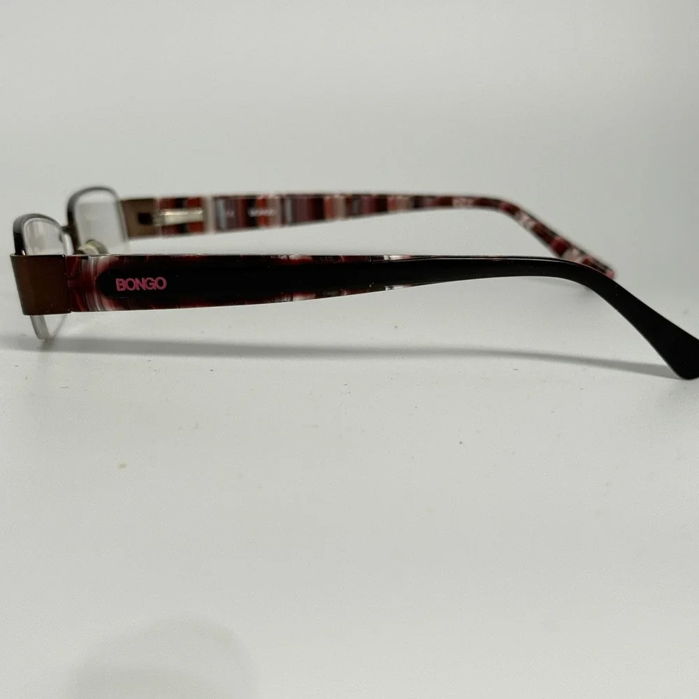 Bongo Alexis BRN Brown Rectangular Half Rim Eyeglasses Frames‎ 48-18-135 22750